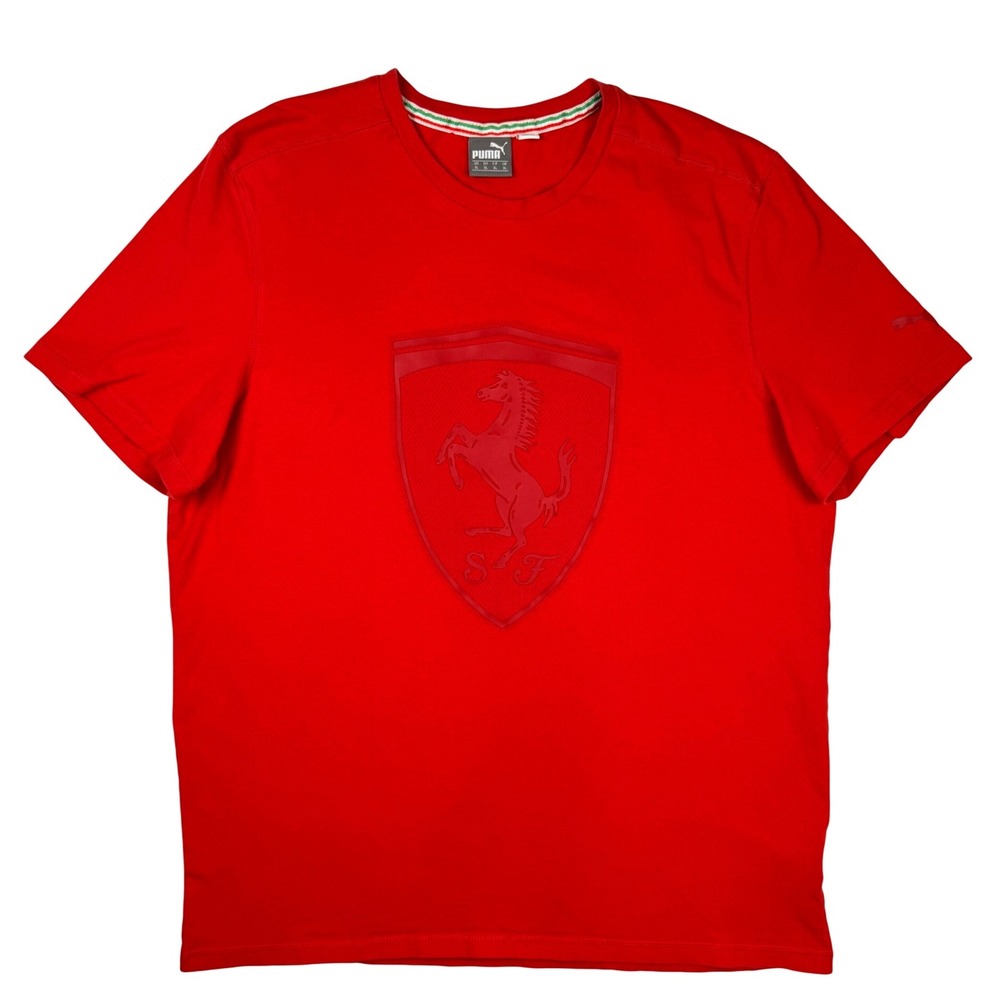 Puma Ferrari Shield Logo Red Cotton‎ Short Sleeve T Shirt Mens XL
